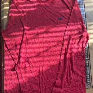 Hollister Men's Long Sleeve Tee in Rich Red